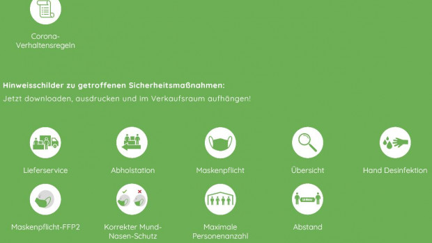 &nbsp;Auf&nbsp;www.mit-abstand-gruen.de&nbsp;sind für die Gartencenter und die Gartenabteilungen der Baumärkte Hinweisschilder und Lautsprecherdurchsagen in Bezug auf die Schutzmaßnahmen kostenfrei und freizugänglich abrufbar.