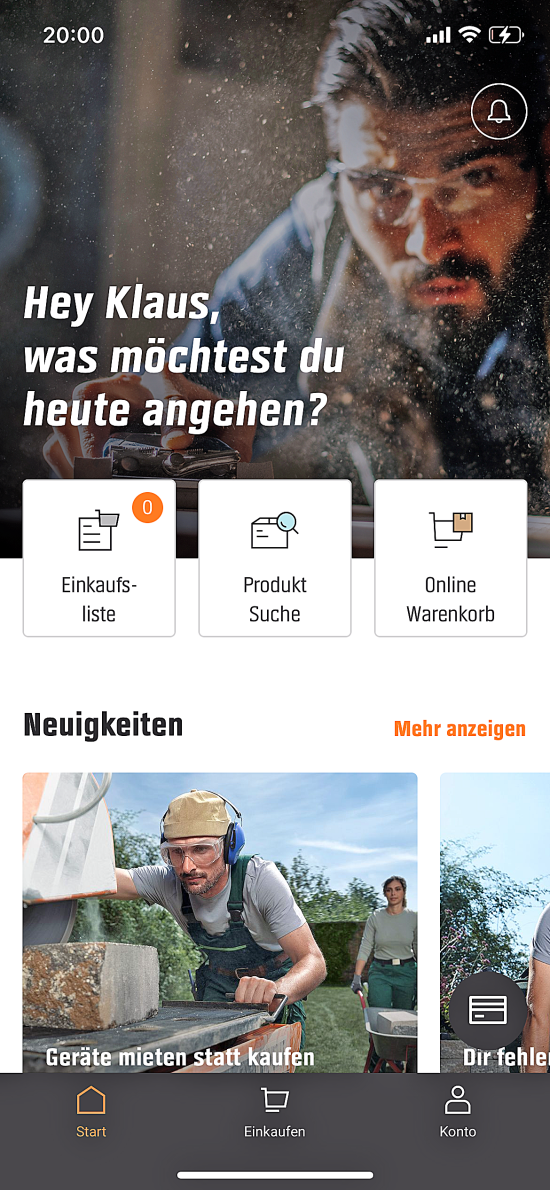 Materialeinkauf der Mitarbeiter koordinieren, Mietgeräte besorgen oder im Markt navigieren sind  nur einige Features der Profi-App von Obi.