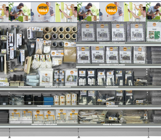 Unter den Namen „Wow!Tools“ werden Aktionssortimente und Sets für DIY-Malerwerkzeuge angeboten.&nbsp;