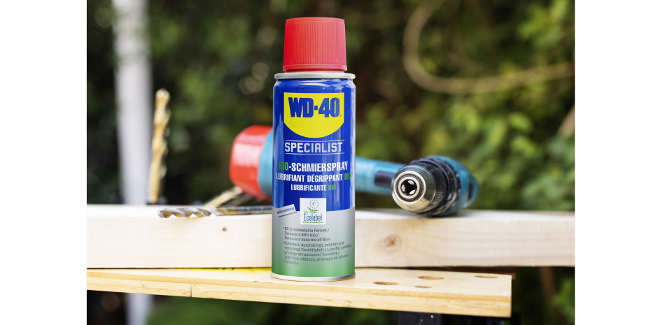 WD-40 Specialist Bio Schmierspray ist das erste Mehrzweck-Schmiermittel mit EU Ecolabel-Zertifizierung. &nbsp;&nbsp;