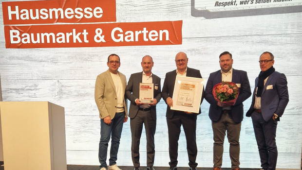 In diesem Jahr gewinnt die Classen Vertriebs GmbH den ersten Platz des Lieferantenpreises : Dominique Rotondi (v.l.), Markus Ehler, Mathias Gorecki, Sebastian Meeth, Hans-Joachim Kleinwächter.&nbsp;