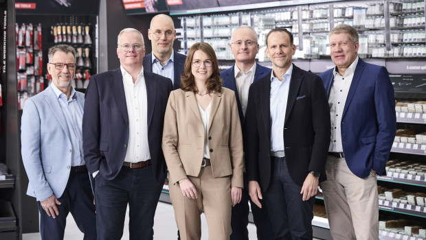 Die Geschäftsführer in der Sukigroup (v. l.): Dirk Gohlisch, Sebastian Laus, Michael Lanz, Kirsten Dienhart, Thierry Lepert, Serge Thömmes und Jürgen Juchems.