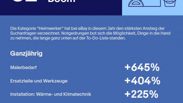 Bei Ebay legte die Kategorie „Heimwerken“ im Jahr 2020 am stärksten zu