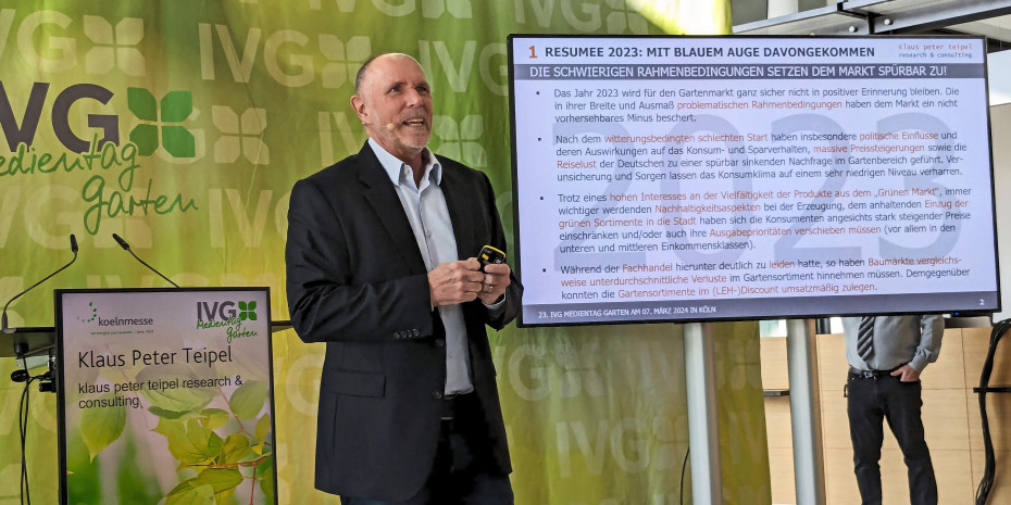 Klaus Peter Teipel hat das vergangene Gartenjahr auf dem&nbsp;IVG-Medientag aufgeschlüsselt.&nbsp;
