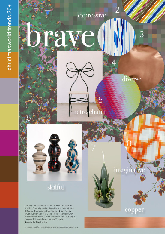 Bei „Brave“ finden sich verspielte Elemente, und experimentelle Ansätze verschwimmen mit traditionellem Handwerk. Bei „Brave“ finden sich verspielte Elemente, und experimentelle Ansätze verschwimmen mit traditionellem Handwerk.