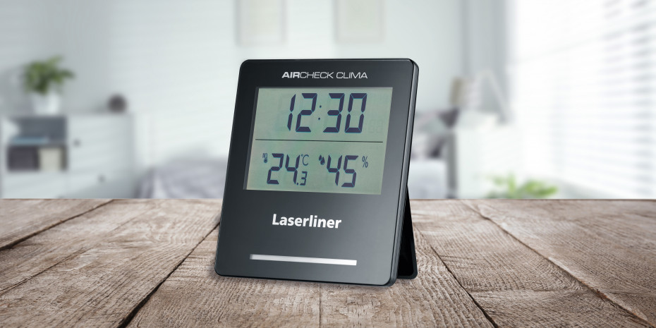 Für den Einsatz in Innenräumen bietet Laserliner Geräte zum Messen von Feinstaub, CO2, Luftfeuchtigkeit und schädlichen organischen Stoffen an.&nbsp;