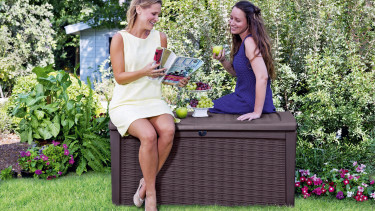 Aufbewahrungsbox in Rattan-Holz-Optik