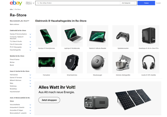 Im eBay Re-Store bieten Verkäuferinnen und Verkäufer refurbished Artikel aus über 140 Kategorien an.&nbsp;
