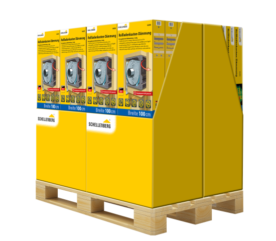 Die Dämmung von Schellenberg besteht aus einer Decken- und Bodenplatte sowie einem Mittelsteg als komplettes Steck-System und kann ohne Kleben im Rollladenkasten montiert werden.&nbsp;