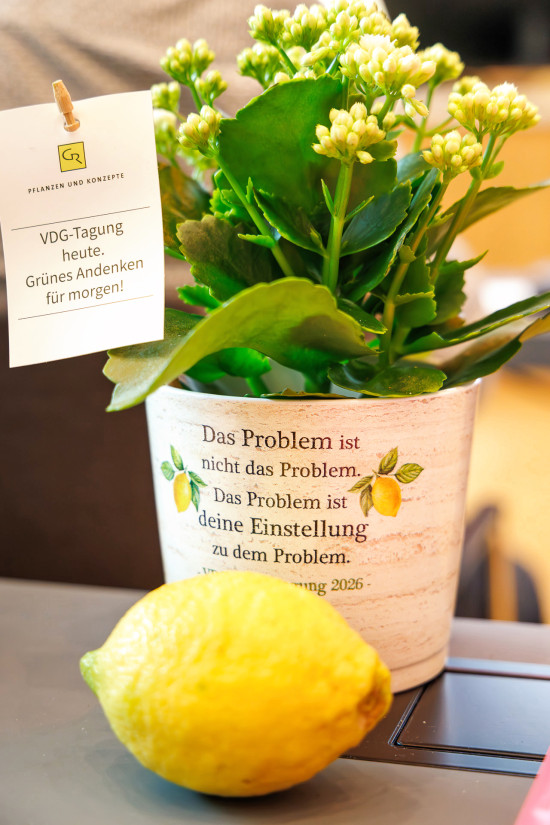 Die Blumentöpfe und Zitronen standen als Sinnbild dafür, dass man sich auf Herausforderungen vorbereiten kann und muss.