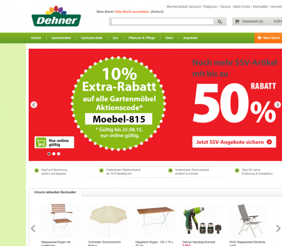Den Online-Shop von Dehner gibt es seit rund zwei Jahren.