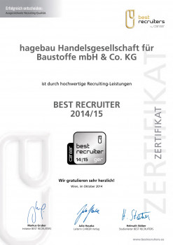 Zertifikat "Best Recruiters" Zertifikat "Best Recruiters"