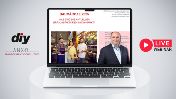 Heute: Webinar zur Baumarktstudie 2025 von Anxo und diy