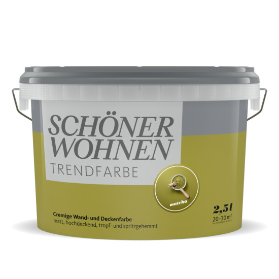 Die Wandfarben sind als 2,5-Liter-, 1-Liter- und Tester-Gebinde erhältlich. &nbsp;&nbsp;
