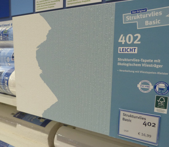 Bei Erfurt konnten Besucher sehen, wie das neue Vlies- und Strukturtapeten-Sortiment am POS präsentiert wird.&nbsp;