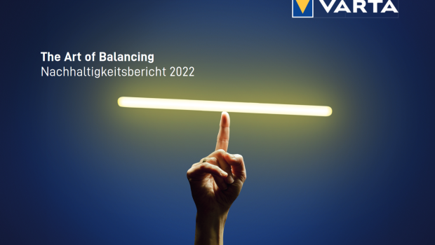 Cover des neuen Varta-Nachhaltigkeitsberichts 2022.