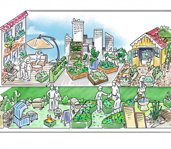 Hier kommen verschiedene Warengruppen zusammen: Lebendes Grün, Technik und Outdoor Living-Produkte machen den Garten zur Erlebniswelt für die ganze Familie.