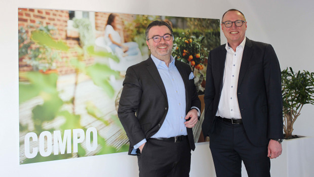 Stephan Engster, CEO der Compo-Gruppe (links), traf sich mit Rene Just, neuer CFO des Unternehmens.&nbsp;
