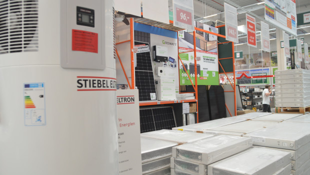 Auch Baumärkte, wie etwa Bauhaus, verkaufen Wärmepumpen.&nbsp;