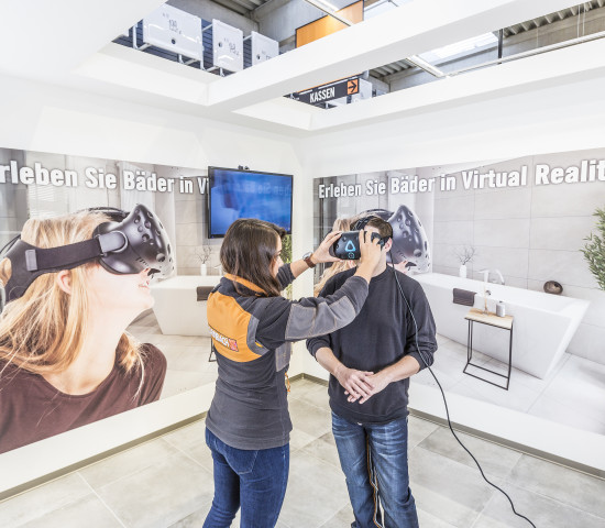 Neu im Markt: virtuelle Realität in der Sanitär- und Bäderabteilung.