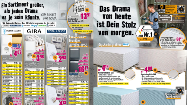 So sieht beispielsweise eine Innenseite des aktuellen Hornbach-Prospekts aus.