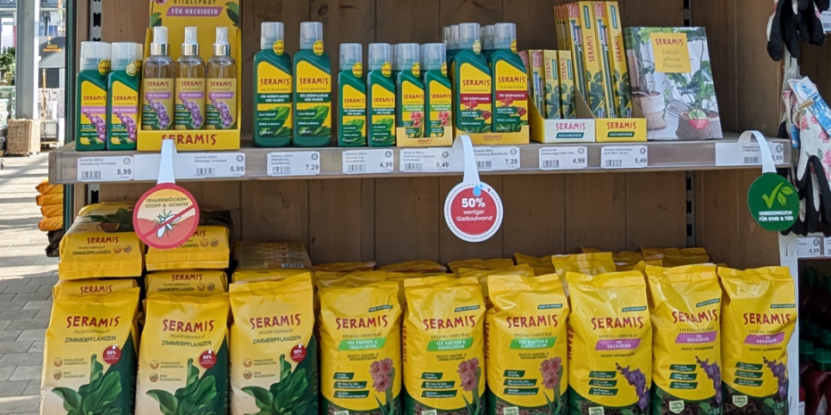 Drei USPs werden im neuen Design und am neuen POS fokussiert: Trauermücken, Wasserspeicher sowie die Verträglichkeit für Mensch und Tier. &nbsp;&nbsp;