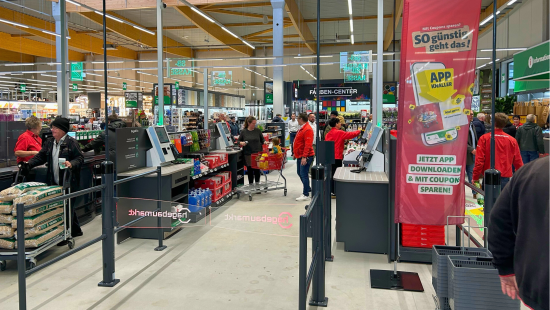 Der neu errichtete Standort ist unter anderem mit vier Selfscanning-Kassen ausgestattet.