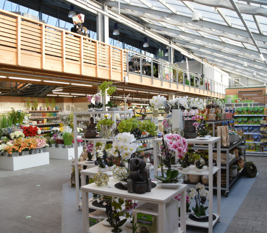 Zum Gartencenter gehört auch eine 400 m² große Zoowelt mit Lebendtier. Damit besteht eine unmittelbare Konkurrenzsituation zum direkten Nachbarn: Direkt neben dem Dehner-Eingang geht es in einen Fressnapf-Markt.