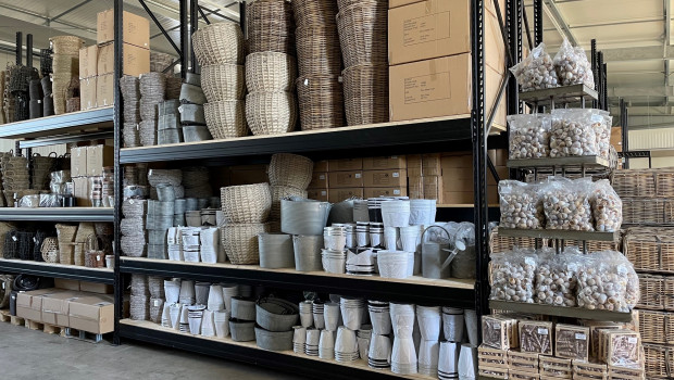 Neben Pflanzen gibt es auch Zubehör wie Vasen oder Blumentöpfe und Körbe.&nbsp;