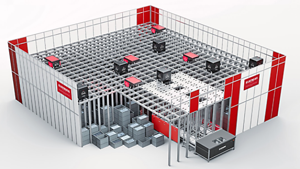 Hochautomatisierte Lager werden auch für den Handel immer wichtiger. Vor einem Jahr hatte der belgische Logistikdienstleister seinen Auto-Store vorgestellt, den er für die niederländische Baumarktgruppe Intergamma betreibt.