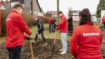 Bauhaus-Azubis pflanzen Waldinsel Bauhaus-Azubis pflanzen Waldinsel