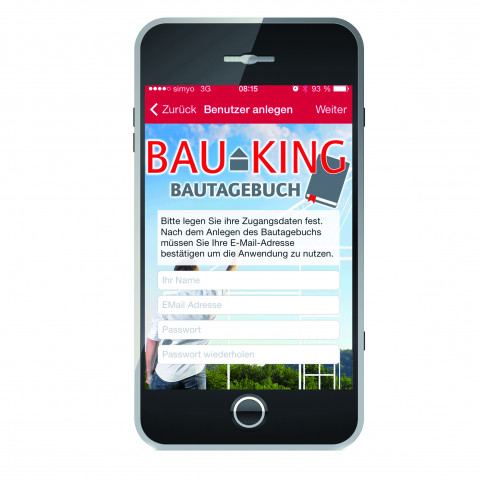 Bauking Bietet seinen Kunden mit einem "Bautagebuch" eine neue App an.