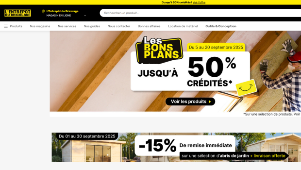 L’entrepôt du bricolage betreibt außer seinen stationären Geschäften einen Onlineshop.