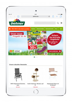 So präsentiert sich die Tablet-Version der M-Commerce-Seite.