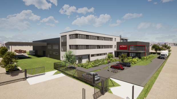 Bis Ende 2022 will Köbig am Standort Koblenz diesen Neubau in unmittelbarer Nachbarschaft des bisherigen Gebäudes fertigstellen.&nbsp;