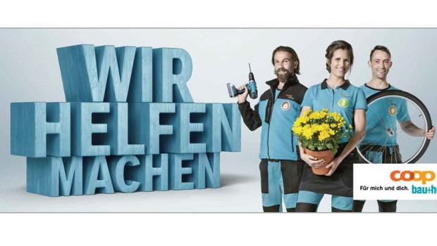 Sehr blau tritt Coop Bau + Hobby jetzt mit dem neuen Claim auf.