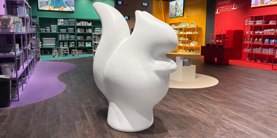 Das Raumdesign orientiert sich an den vier Produktkategorien.