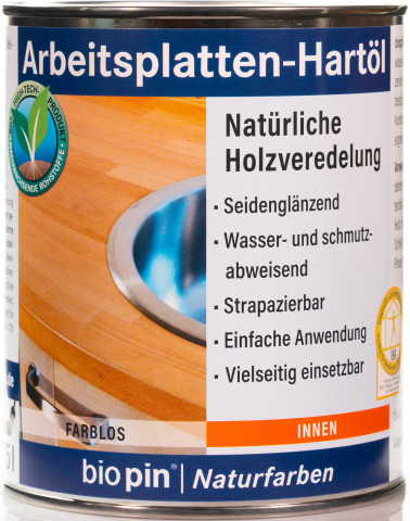 Mit dem Arbeitsplatten-Hartöl lässt sich Holz auf natürliche Weise pflegen.&nbsp;