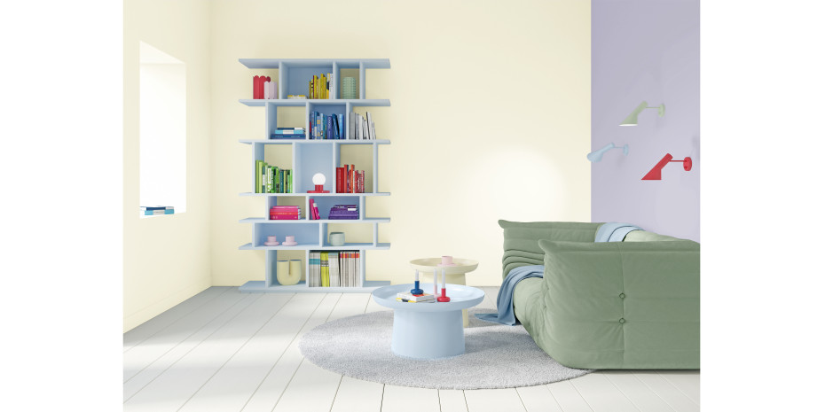 Die Pantone Color of the Year 2026 ist „Cloud Dancer“: Der luftig-wolkige Weißton ist ein bewusstes Statement zur Vereinfachung und eröffnet zugleich frische, klare Impulse für individuelle Innenwandgestaltungen.