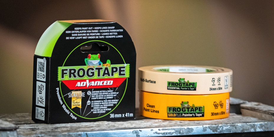 Kip hat das Frogtape-Portfolio erweitert und angepasst. Neu dabei sind zwei Washi-Malerbänder und ein Feinkrepp-Abdeckband.&nbsp;