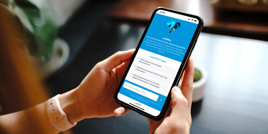 Der Kunde stellt dem Jumbot eine Frage zu seinem Problem und erhält eine schnelle Lösung – samt Zusatzinformationen.&nbsp;