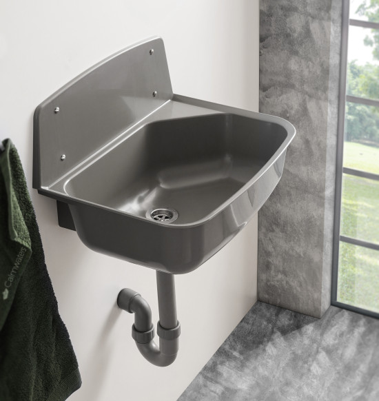 Das Ausgussbecken „Greena“ von Sanitop-Wingenroth besteht aus Rezyklat.&nbsp;