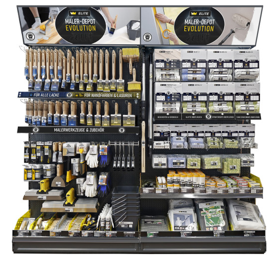 Komplett neu entworfen wurde &nbsp;von Mako das POS-Konzept &nbsp;„Elite Maler-Depot Evolution“.