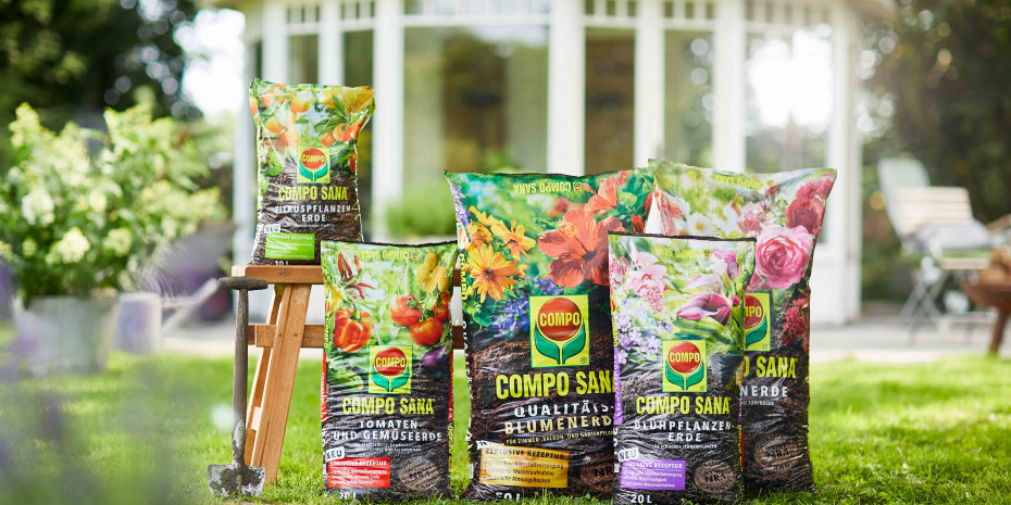 Auch der Klassiker Compo Sana wird stetig weiterentwickelt. Die seit Jahren RPP-zertifizierten torfhaltigen Erden bestehen künftig zu über 50 Prozent aus nachhaltigen Rohstoffen.