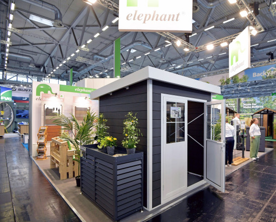 Mit dem Gartenhaus aus WPC und dem Snap Fix-Clip hat das &nbsp;Unternehmen Akzente gesetzt.&nbsp;