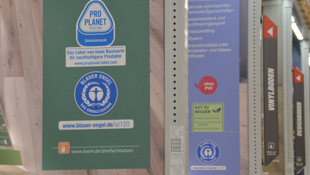 Produkte mit dem Siegel des Blauen Engels haben ihren festen Platz im Toom-Sortiment.