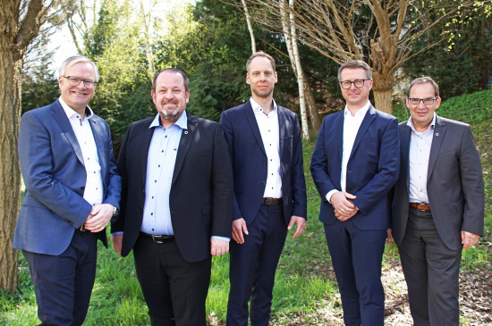 Den Aufsichtsrat bilden in der Wahlperiode 2026 bis 2030 (v. l.) Joachim Schulte, Stephan Eichhorn, Jan-Mark Weitz, Thomas Grunwitz und Germar Baumgärtel.