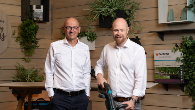 Tobias M. Koerner, Senior Vice President Go-to-Market, und Pär Åström, President der Gardena Division, blicken nach dem dritten Quartal 2023 auf ein leichtes Minus.&nbsp;