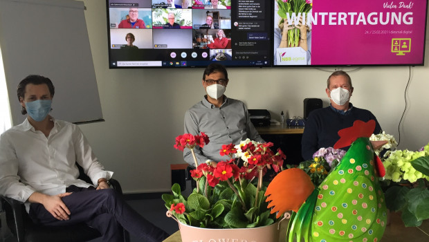 Die Wintertagung der NBB Egesa fand erstmals in digitaler Form statt.&nbsp;Von links: Fabian A. Farkas, Thomas Weng und Dirk Timmermeister.
