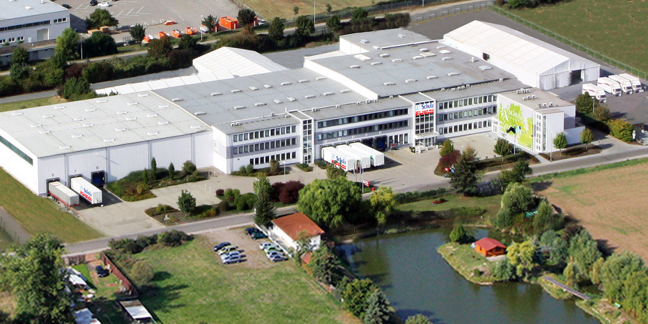 Das Schulz-Gebäude aus der Luft.